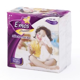 Khăn giấy vuông E’mos Premium 100 tờ