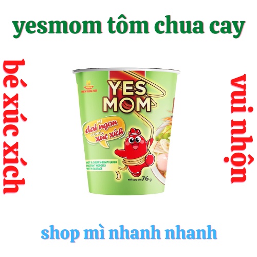 Thùng 24 ly mì có xúc xích yes mom tùy chọn  24ly/ thùng