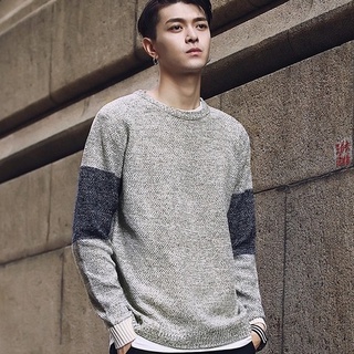 [ALN03] Áo Len Phối Tay Phong Cách Hàn Quốc Cho Nam Vải Len Dệt Dày Dặn [Akistore]