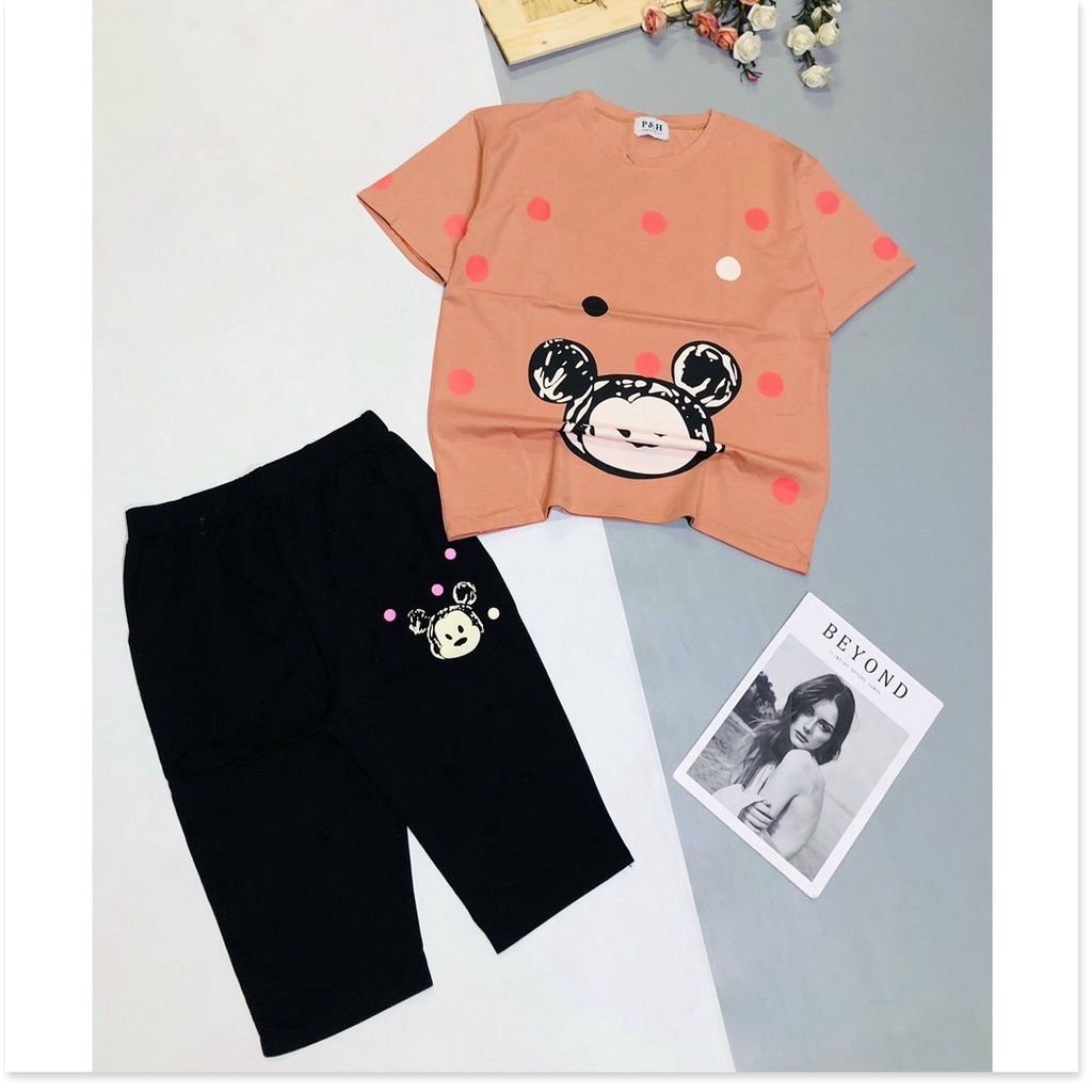 ĐỒ BỘ MẶC NHÀ NỮ QUẦN LỬNG ÁO THUN HỢP THỜI TRANG KME FASHION