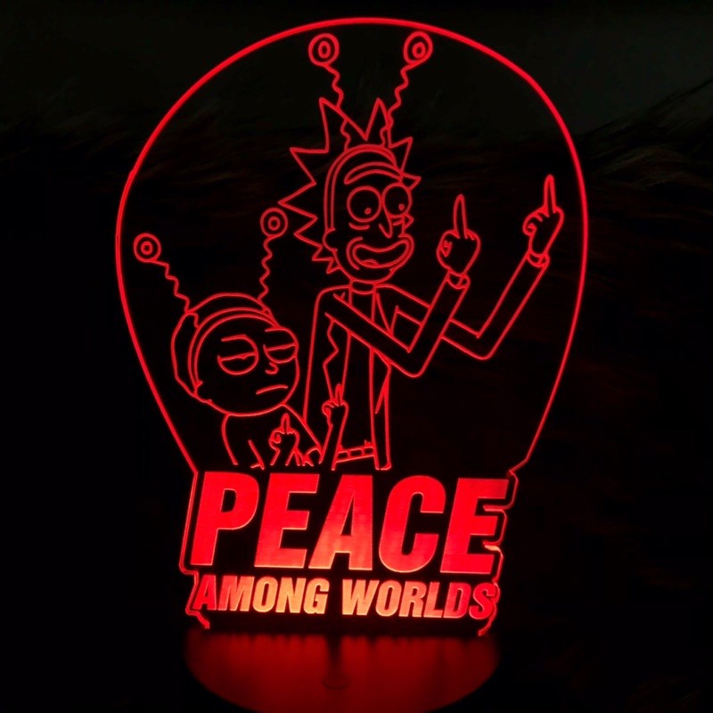Đèn Ngủ Led 3d Hoạt Hình Rick and Morty Đèn bàn Đèn Cho Trẻ Em Quà tặng trang trí nội thất