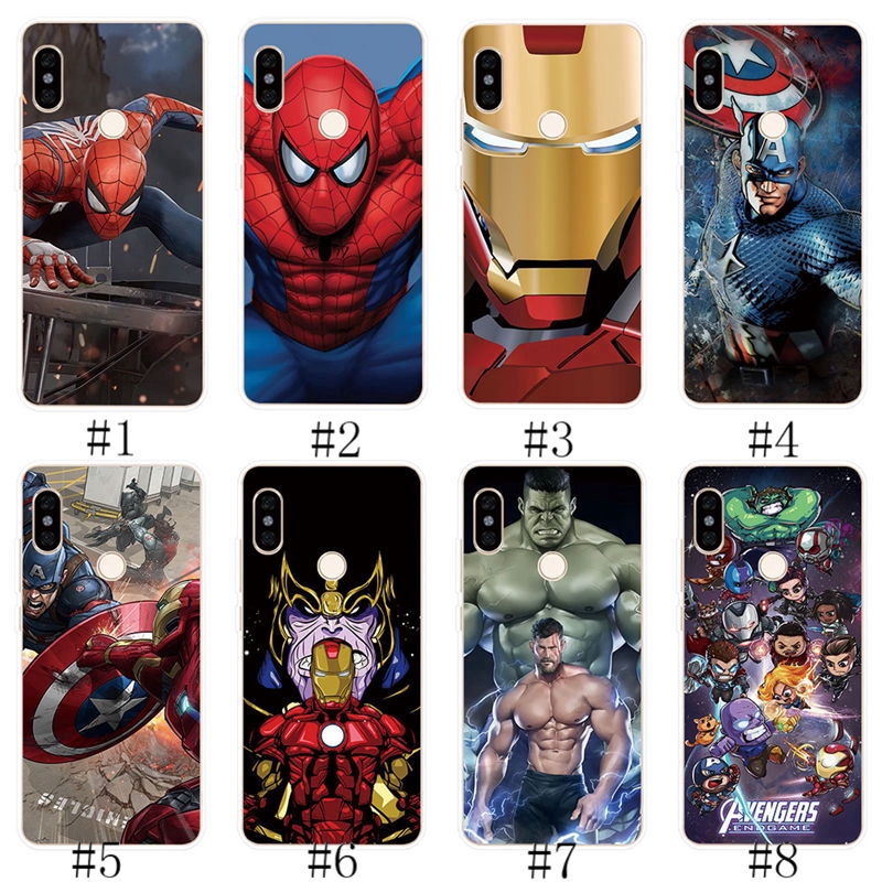 Ốp lưng TPU mềm cho Xiaomi Redmi Note 4 4X 5A Prime 5 6 7 Pro Người nhện Iron Man Hoa văn