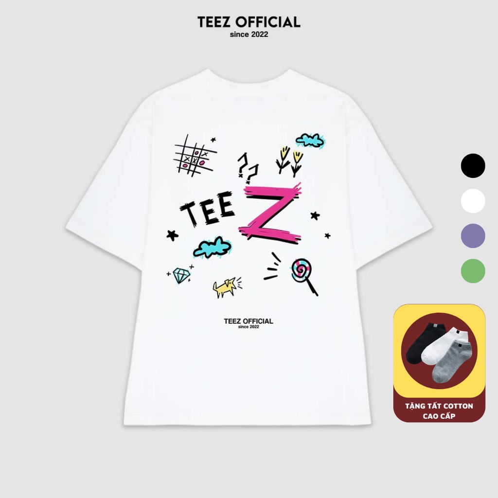 Áo Thun Unisex Nam Nữ TEEZ - TZ1049 Form Rộng Tay Lỡ Freesize