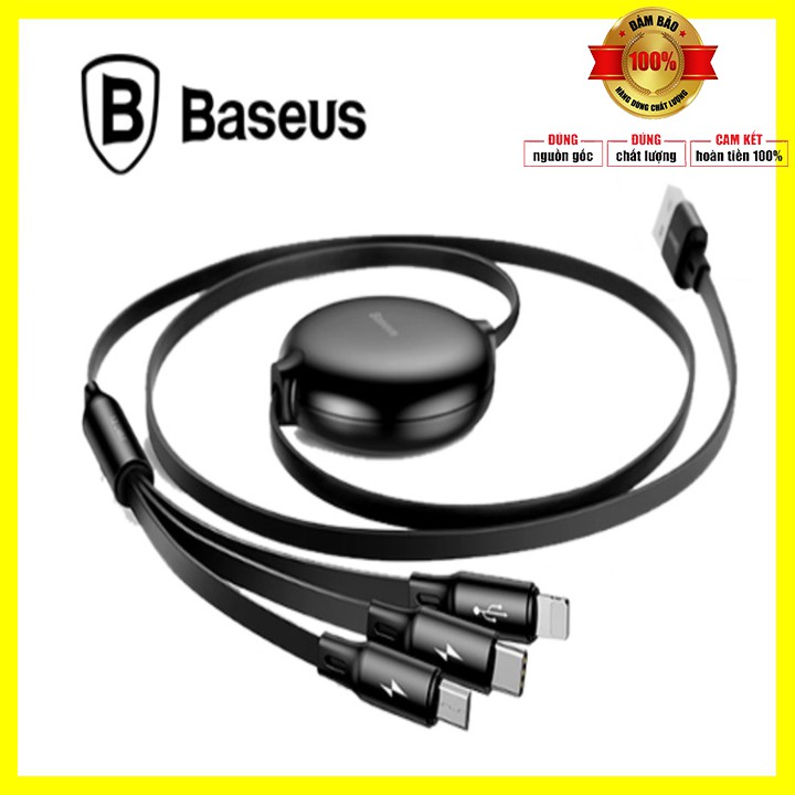 Cáp sạc đa năng Baseus 3 trong 1 CAMLT-ZY: USB Type A to USB Type C/ Micro USB/ Lightning Fast Charging Cable