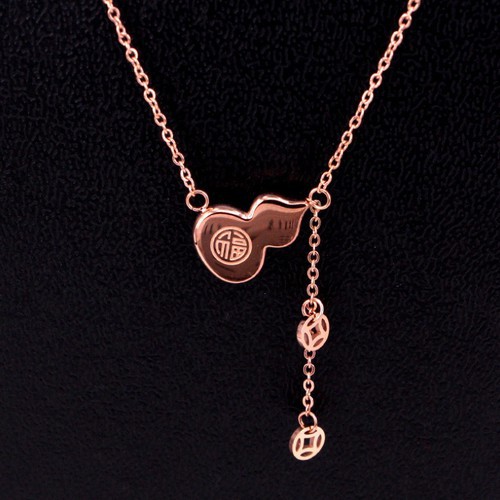 Dây Chuyền Hồ Lô Kim Tiền May Mắn Titan Ko Đen TT 3098