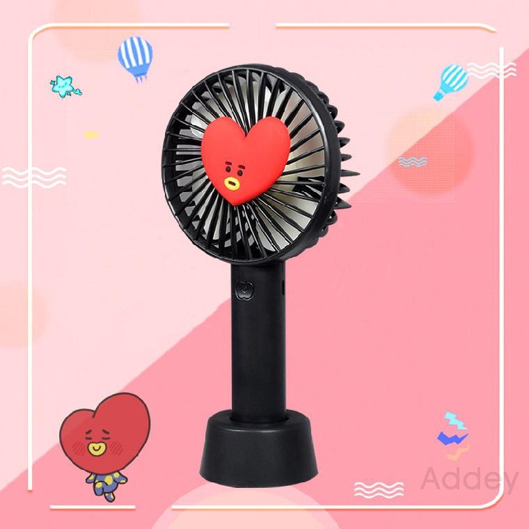 Quạt mini phối kiểu hình hoạt hình Kpop Bts Bt21 dễ thương cho fan