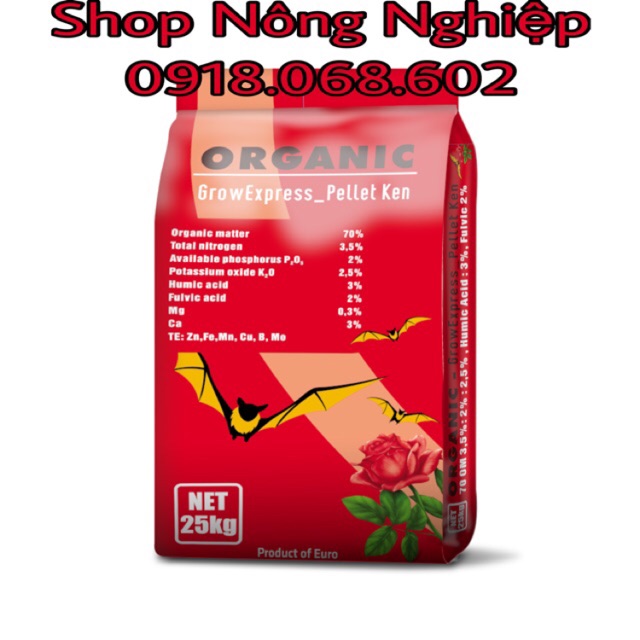 Phân Dơi Hữu Cơ Tan Chậm 100% nhập khẩu Bỉ 1kg