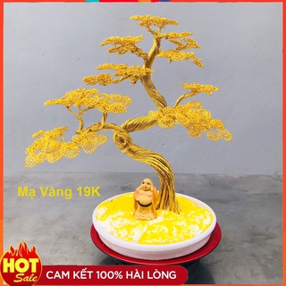 Cây bonsai handmade mạ vàng 19k - quà tặng ý nghĩa