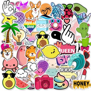 Hot Sale 50PCS Pretty Cute Cartoon Sticker Skateboarding Snowboard Retro Vinyl Sticker Graffiti Notebook Sticker