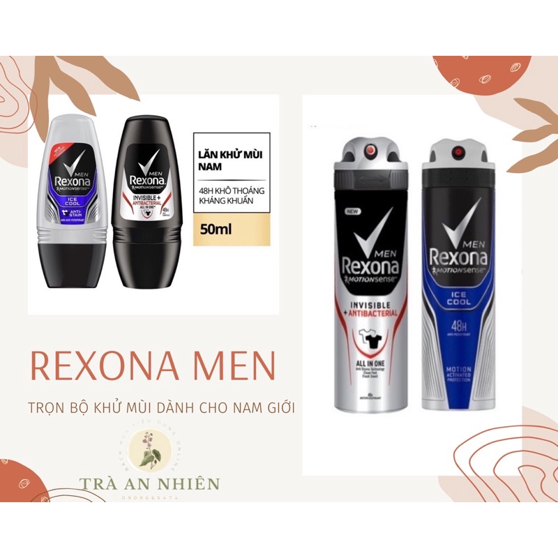 Chai lăn xịt ngăn mùi Rexona men khô thoáng kháng khuẩn cho Nam