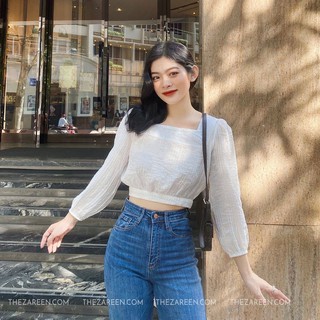 ÁO CỔ VUÔNG THẮT NƠ EO BASIC ZAREEN VOA69