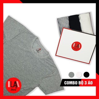 Combo Bộ 3 Áo Thun LẠ STORE Màu Trắng-Đen-Xám