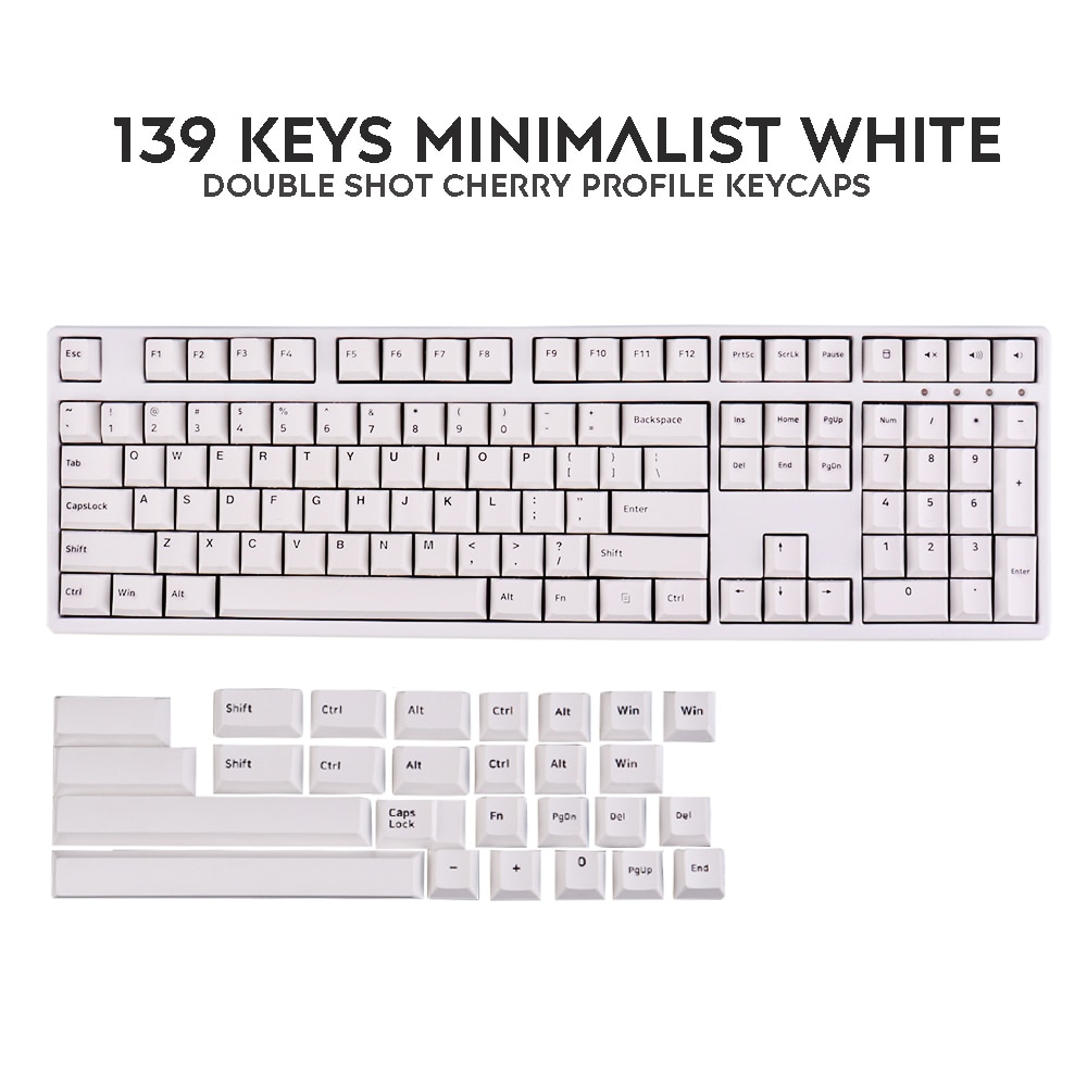 139 Phím PBT Keycap Cherry Profile Double shot Keycap Cho filco CHERRY Ducky iKBC Bàn Phím Chơi Game