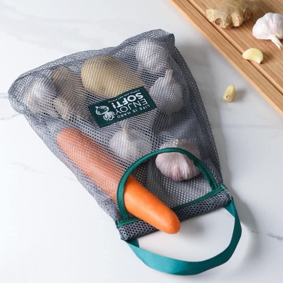 Túi lưới đựng thực phẩm cao cấp, túi hành tỏi đa năng bảo quản các loại gia vị củ quả chống ẩm mốc