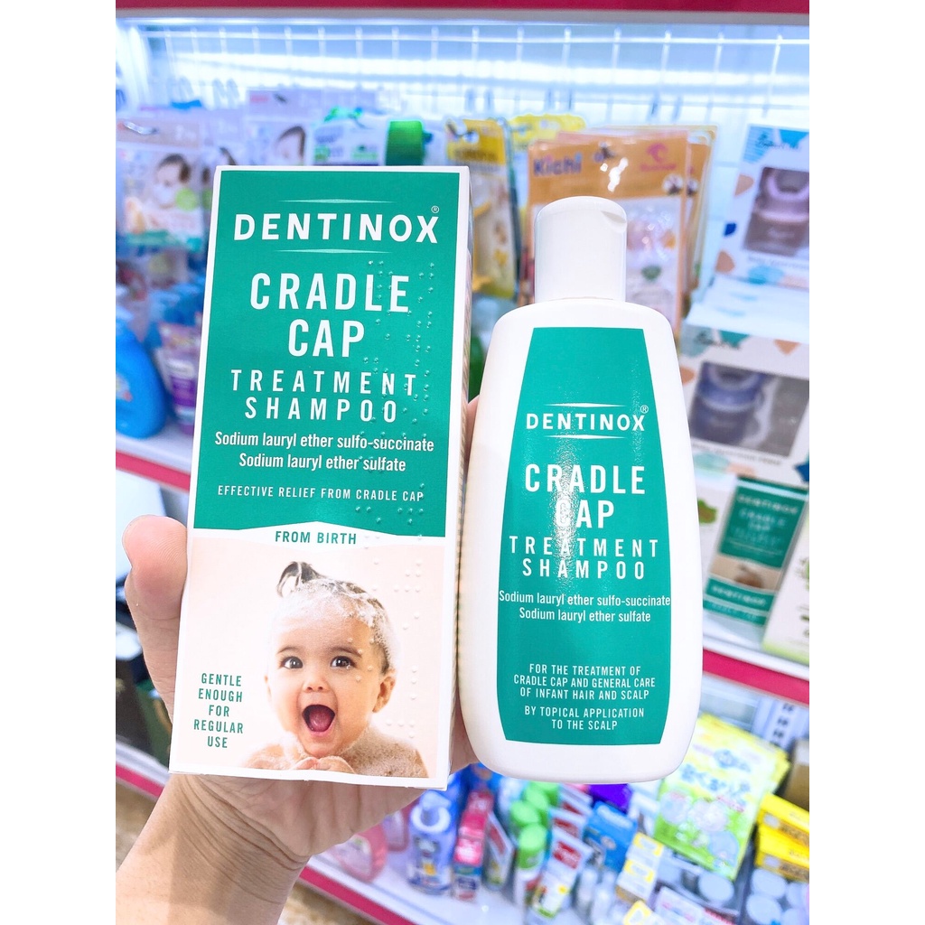 Dầu Gội Cứt Trâu Dentinox, Dầu V.i.ê.m Da Tiết Bã Cho Bé 125ml  Hàng Chính Hãng UK