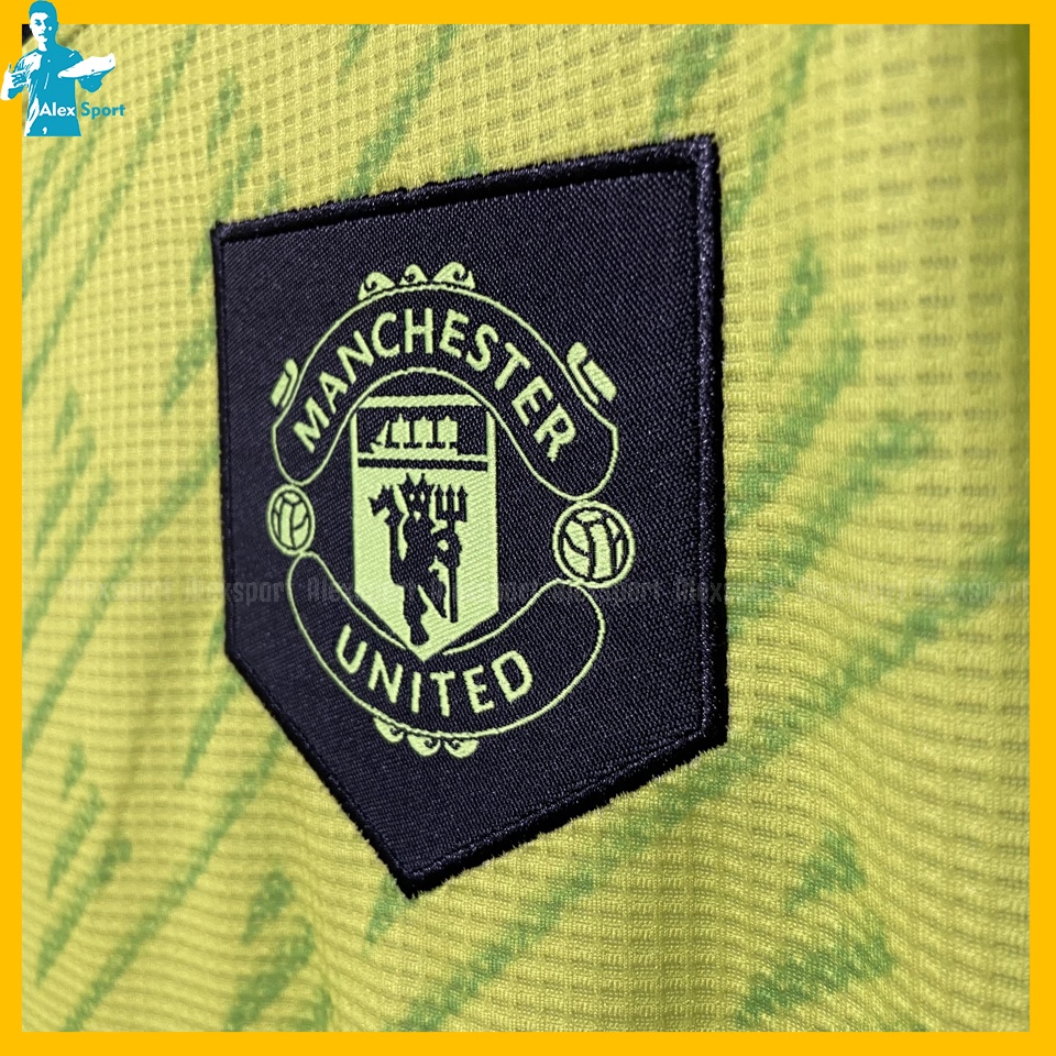 Bộ Quần Áo Bóng Đá CLB MU mẫu 3 Xanh Chuối Full Logo 2023 - Alex Sport