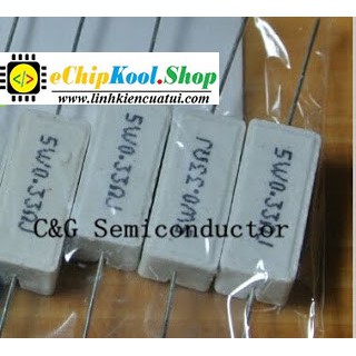 Điện trở sứ 0.33r 5w - sl 1 chiếc