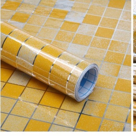 Giấy dán bếp tráng nhôm cách nhiệt (màu vàng đồng) khổ 45cm keo sẵn