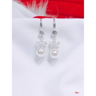 Bông tai hoa móc hạt châu mã b18