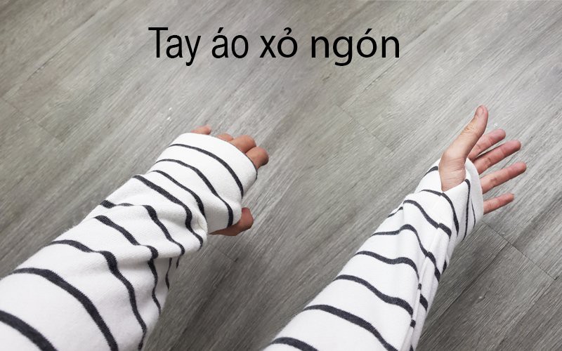 Áo Hoodie Nam Nữ Sọc Ngang Tay Dài Xỏ Ngón - Chất nỉ cotton mềm mịn