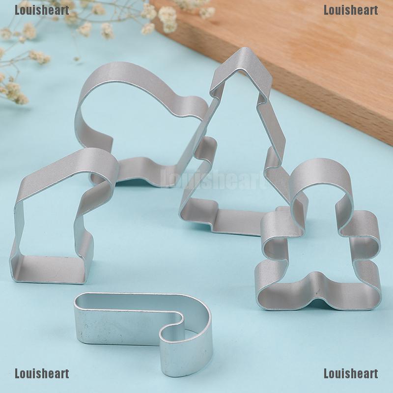 Bộ 5 Khuôn Cắt Bánh Quy Làm Từ Nhôm Hình Giáng Sinh