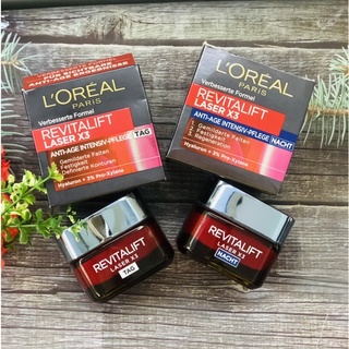 Cặp kem dưỡng da ngày và đêm l'oreal paris revitalift laser x3 - chống lão hoá - pháp