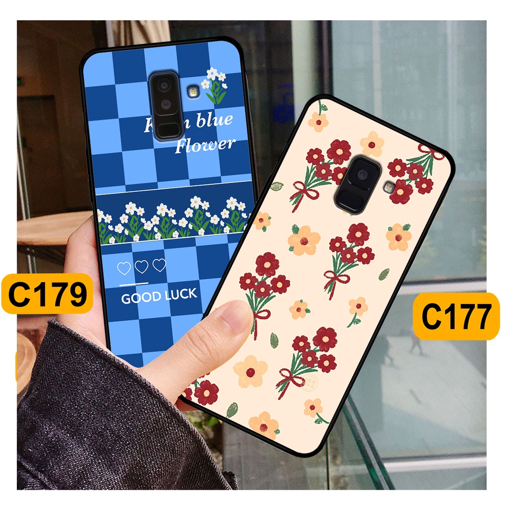 Ốp Samsung A6 2018 - A6 Plus - A8 2018 - A8 Plus in hình hoa cỏ nhẹ nhàng,họa tiết caro xinh xắn.ốp lưng chống sốc