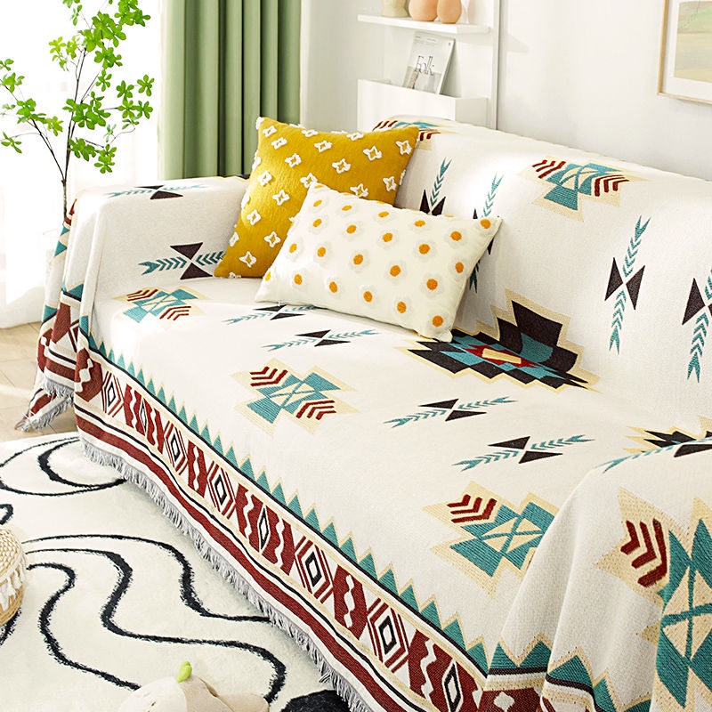 Vỏ Bọc Ghế Sofa Vải Cotton Phối Vải Gạc Thông Dụng