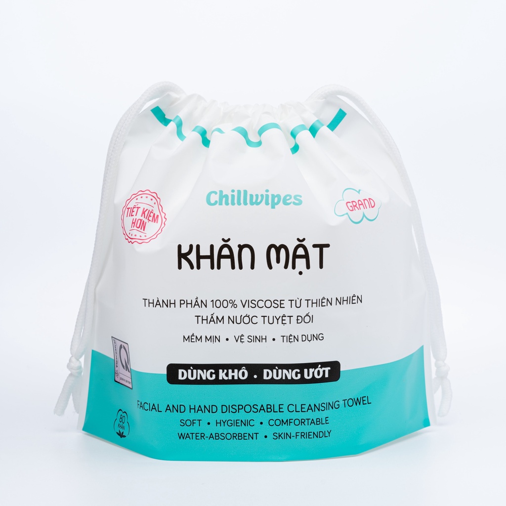 Khăn mặt khô Chillwipes dùng 1 lần (cuộn 80 khăn)