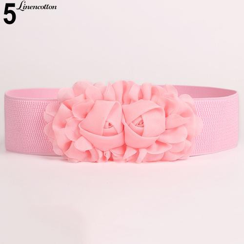 Thắt Lưng Co Giãn Hình Hoa Màu Trơn Cho Nữ