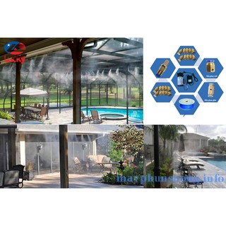 Hệ thống phun sương 20 béc cho diện tích 20-40m2 với máy phun sương KJ8600