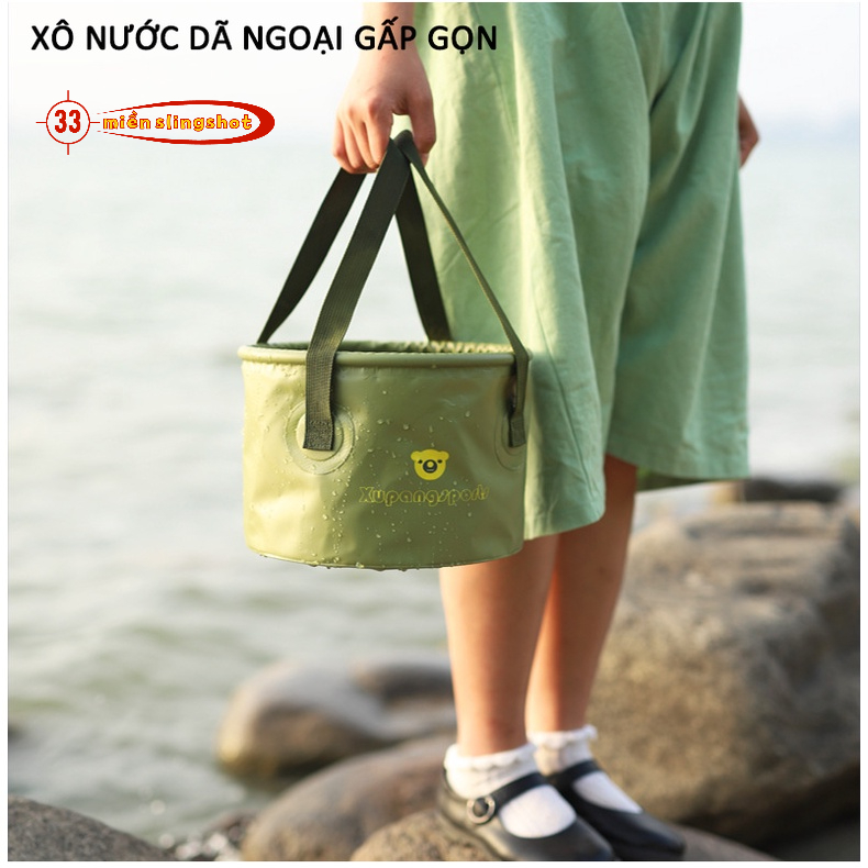 Xô đựng nước dã ngoại gấp gọn du lịch cắm trại rất tiện dụng, dễ dàng mang theo - DCP19