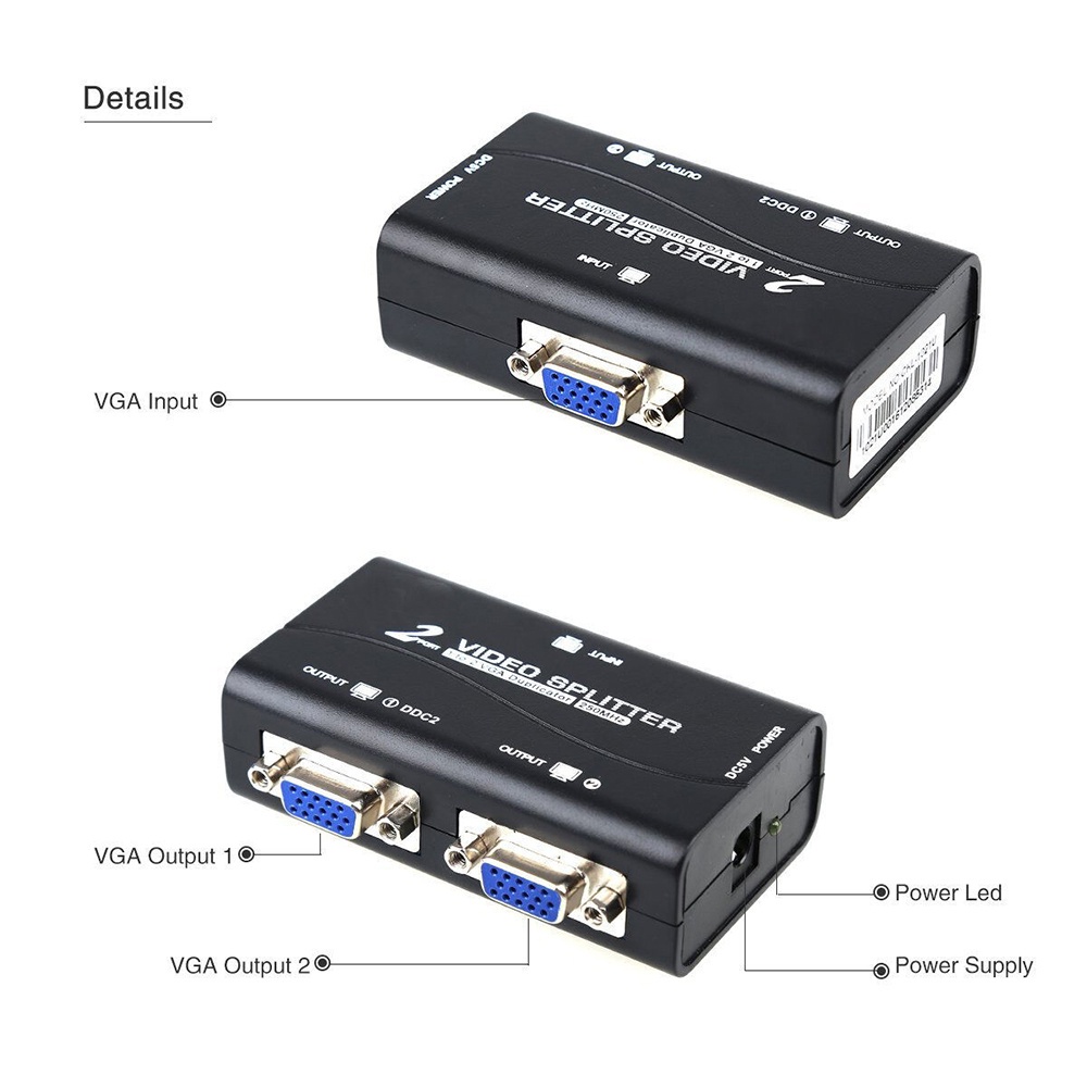 Bộ Chia Cổng Vga 2 Trong 1 Từ 1 Sang 2 Màn Hình Video Tiện Dụng