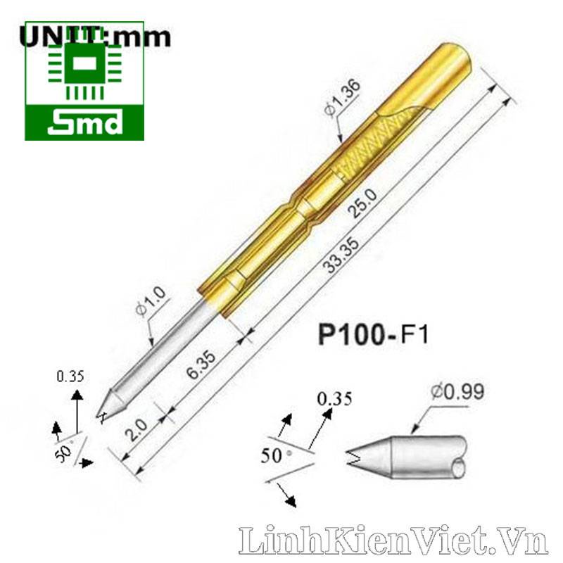 Kim test mạch P100 Các mã P100-E2 P100-F1 P100-Q2 Vỏ kim R100-4W PA100-E2
