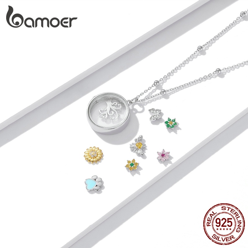 Dây chuyền và mặt dây chuyền Bamoer BSN232 bằng bạc 925 Secret Garden Series cho nữ