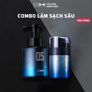 Combo Gel Kiểm Soát Dầu Nhờn BLUEMAN + Sữa Rửa Mặt Iceman 50g+180ml ZL15020551 ZL176