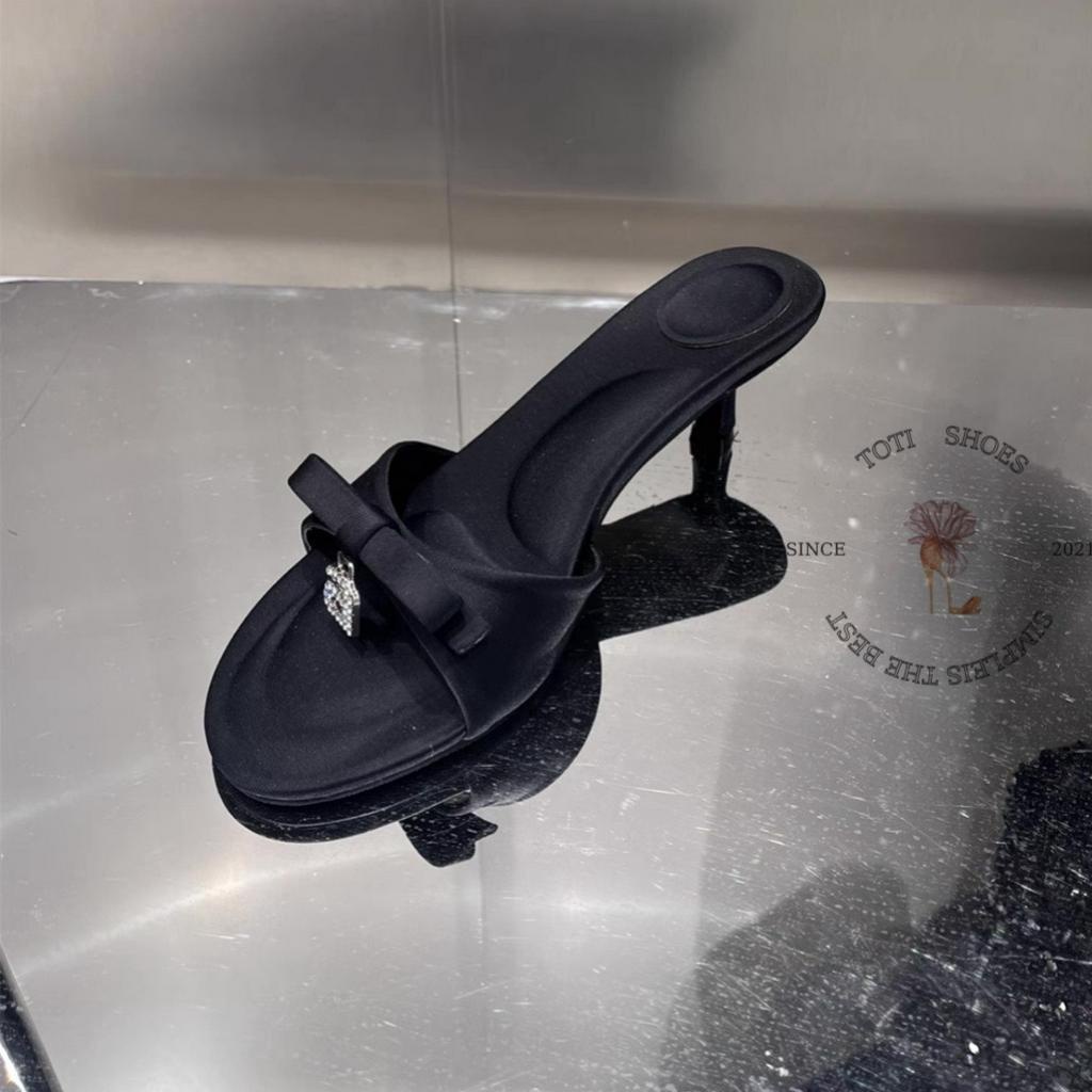 DÉP CAO GÓT TOTIIE STORE - GUỐC NỮ MŨI TRÒNG PHONG CÁCH THỜI TRANG QUAI NGANG NƠ HIỆN ĐẠI - D2306330