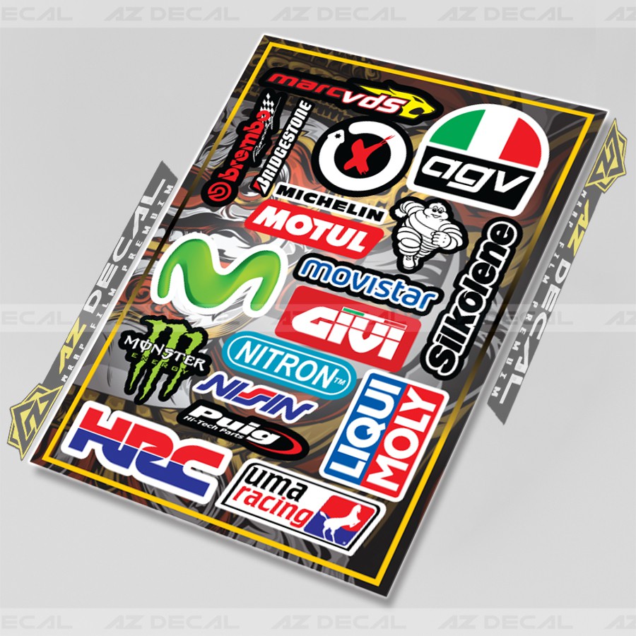 Sticker Logo Racing 01 | Tem Trang Trí Mũ Bảo Hiểm, Xe Máy, Xe Điện, Thiết Bị Công Nghệ | Kích Thước A4