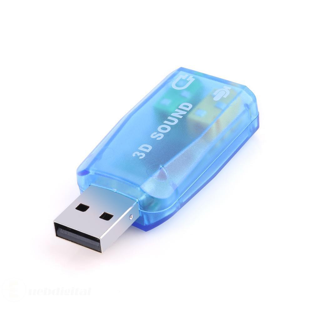 External USB Sound Card 3D Audio Headset Microphone Adapter for PC Desktop