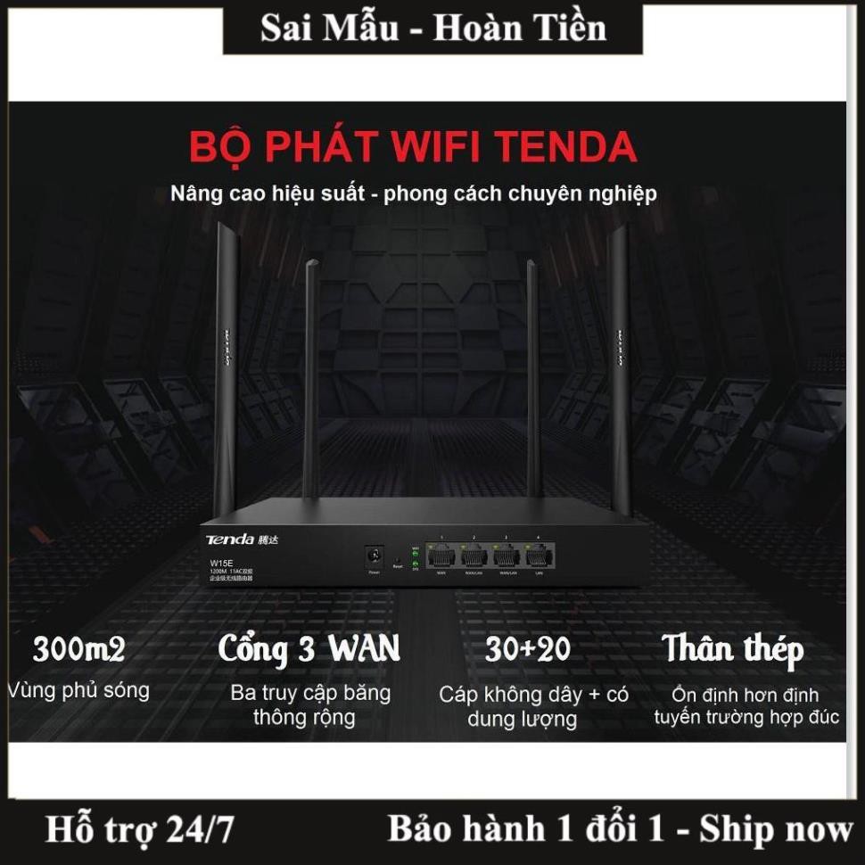 ✔️[Shop uy tín ]Bộ Phát WIFI Tenda W15e Ac1200mps Mạng Doanh Nghiệp 50 User cực mạnh - bảo hành uy tín