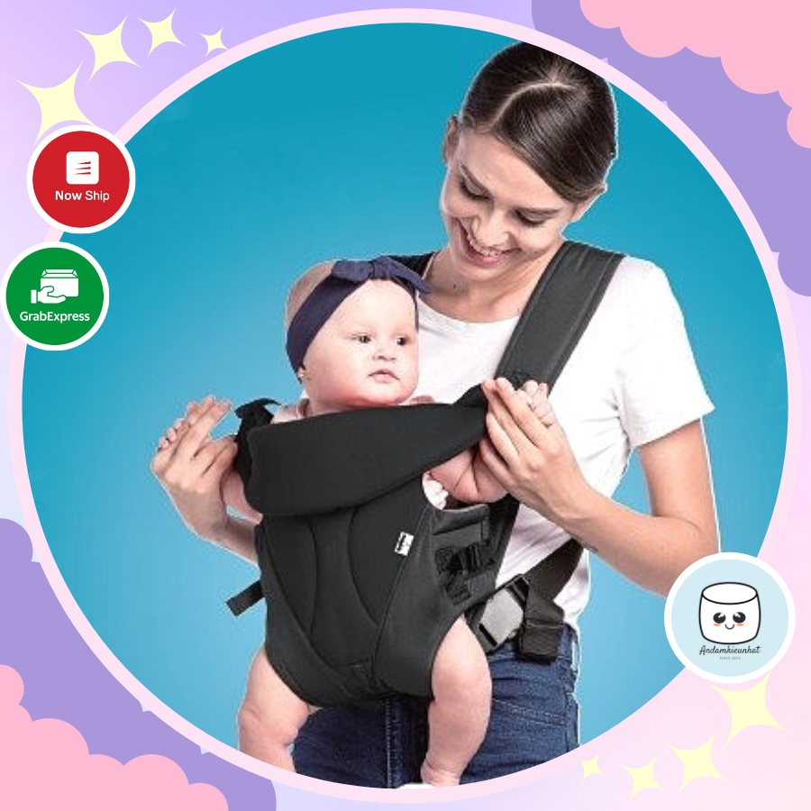 Địu 3 tư thế Comfy Baby gọn nhẹ siêu thoáng khí dành cho bé yêu đen