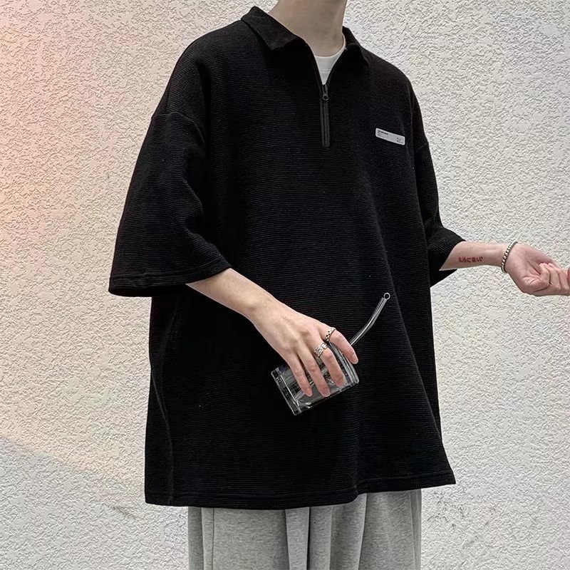 Áo polo nam ngắn tay dáng rộng thời trang mùa hè mới 2022 dành cho bigsize simple áo thun có cổ unisex chất cotton mềm và mát