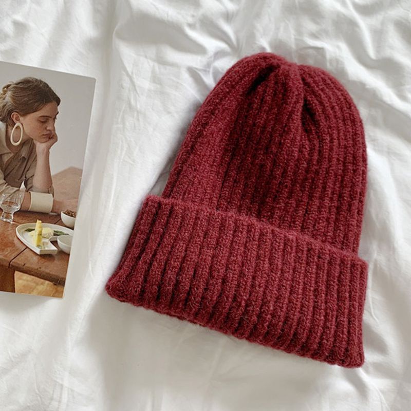 Mũ Beanie Dệt Kim Màu Sắc Ngọt Ngào Phong Cách Hàn Quốc Cho Nam Nữ