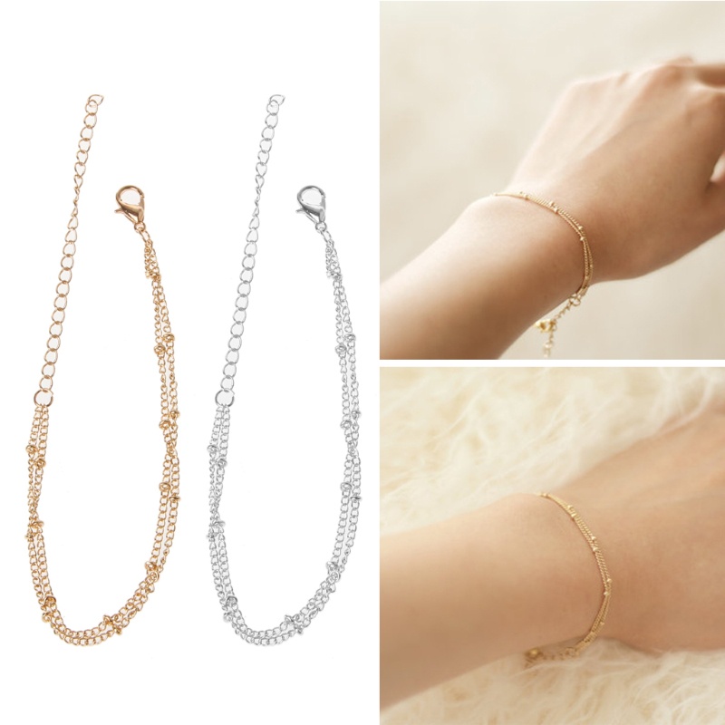 Lắc Chân Hai Lớp Mạ Vàng Phong Cách Vintage Thời Trang