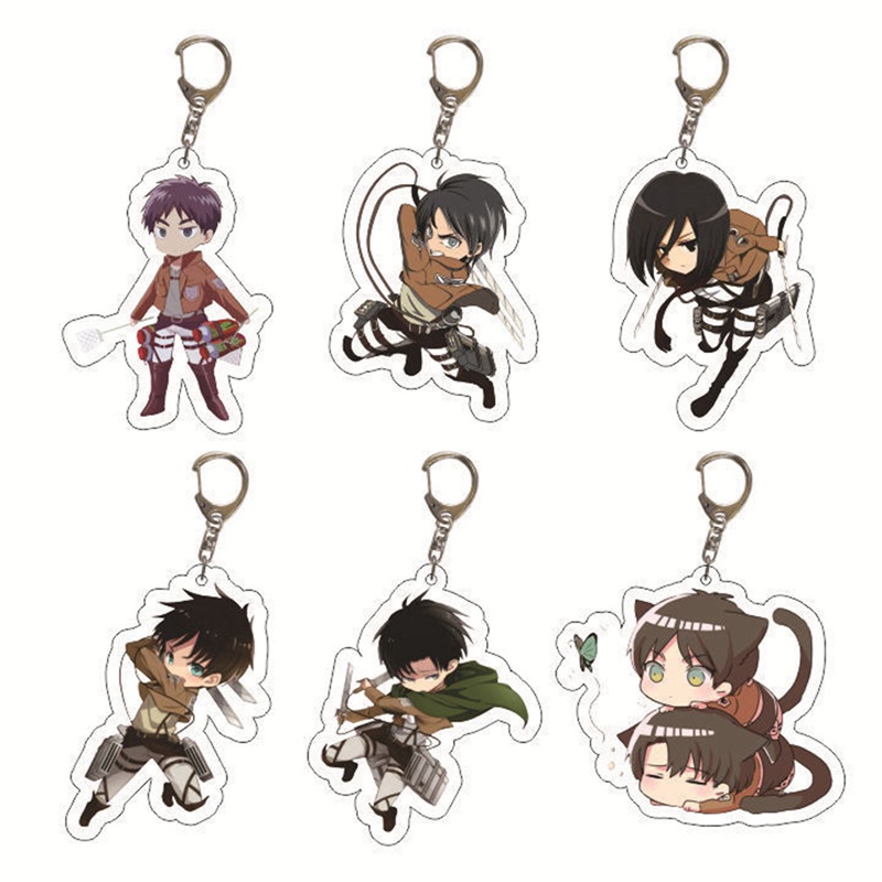Tmdbyx Móc Khóa Nhựa Acrylic Mặt Hình Nhân Vật Hoạt Hình Anime Attack on Titan Nhật Bản