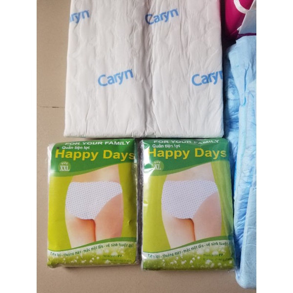 combo 20 quần giấy 2 băng mama 2 lót sản phụ 2 tã người già.