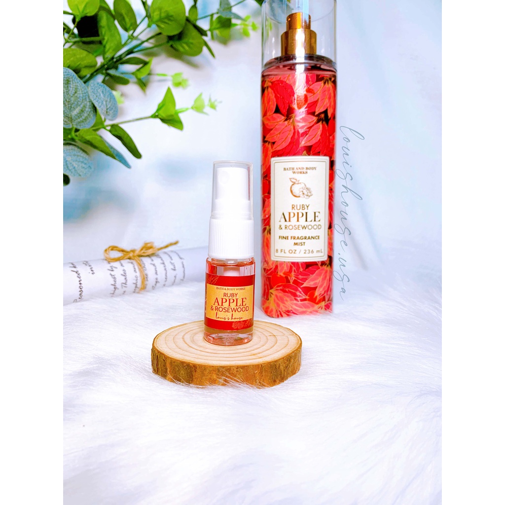 [ Mini 10ml & 36ml ] RUBY APPLE & ROSEWOOD - Xịt thơm toàn thân Bath & Body Works Mỹ | BigBuy360 - bigbuy360.vn