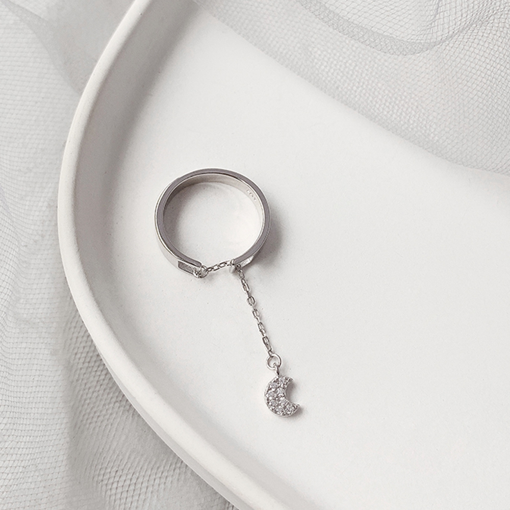 Nhẫn Dạng Hở Hình Ngôi Sao / Mặt Trăng Xinh Xắn Cho Nữ