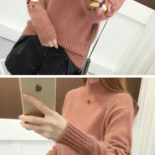 Áo len họa tiết thêu hoa
