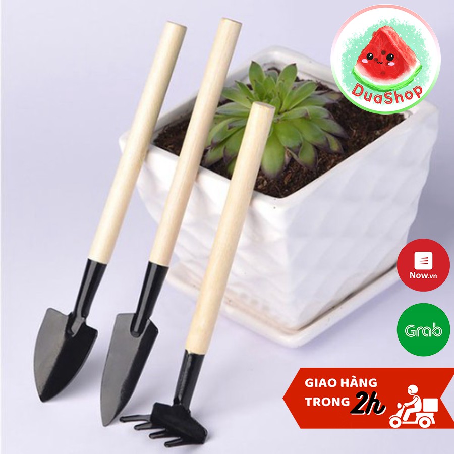 Bộ dụng cụ làm vườn mini 3 món tiện dụng 18-22,5 cm Duashop